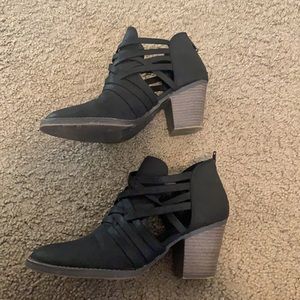 Fergalicious black ankle booties